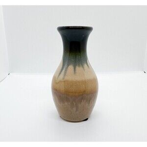 Handmade Vase Pottery Drip Glaze Crackle Natural Small Bud Art Studio Ocean